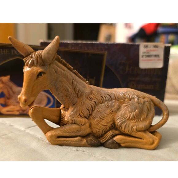 Fontanini Roman THE DONKEY 5" Nativity Figurine Box & Card - Picture 1 of 5